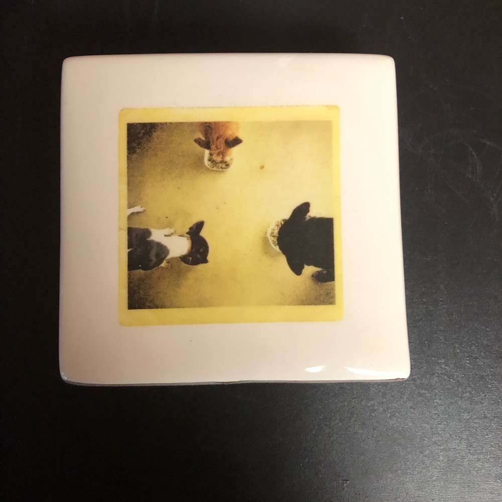 Rae Dunn dog paper weight block